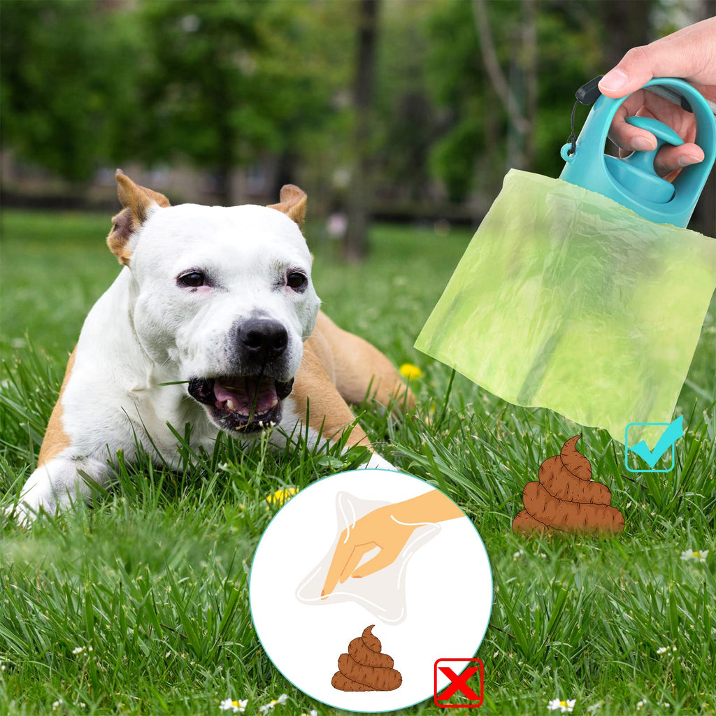 Leash-clip pooper scooper with bag dispenser from the dog walking kit