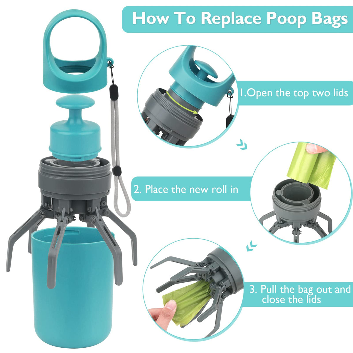 How to replace poop bags in a portable dog poop scooper, step-by-step