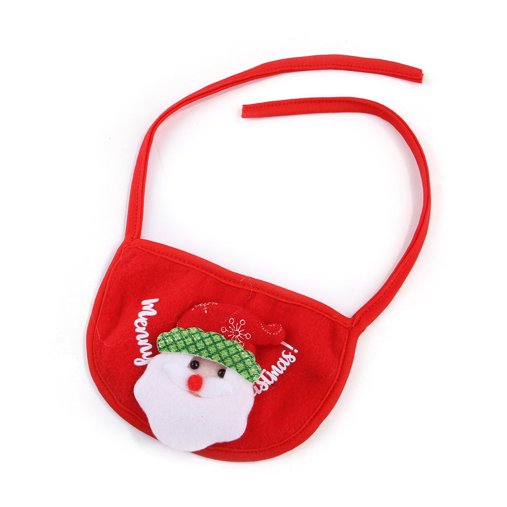 Red Santa pet bib with Merry Christmas lettering